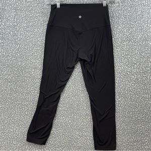 Lululemon Athletica Black Crop Leggings Mid Rise Womens Size 8